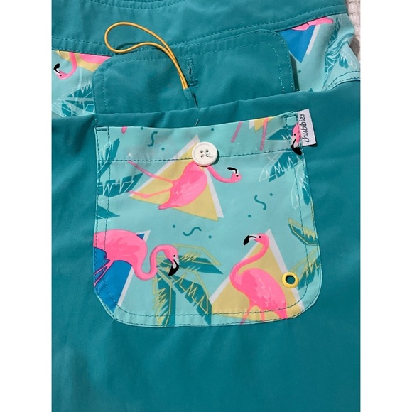 Chubbies Board Shorts Men's 38 Green Print Swim Trunks Drawstring - Picture 13 of 15